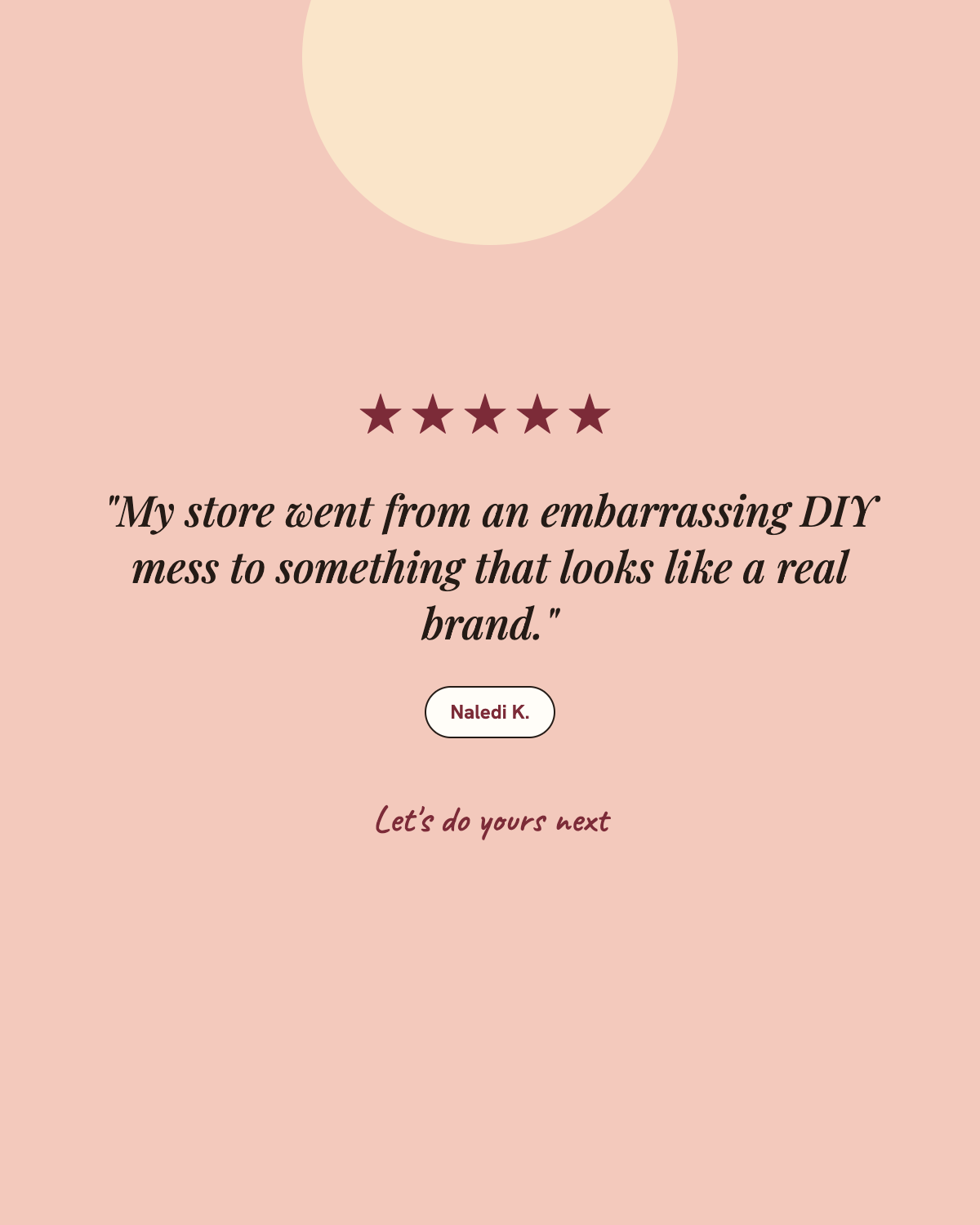 Client review of the Shopify store setup