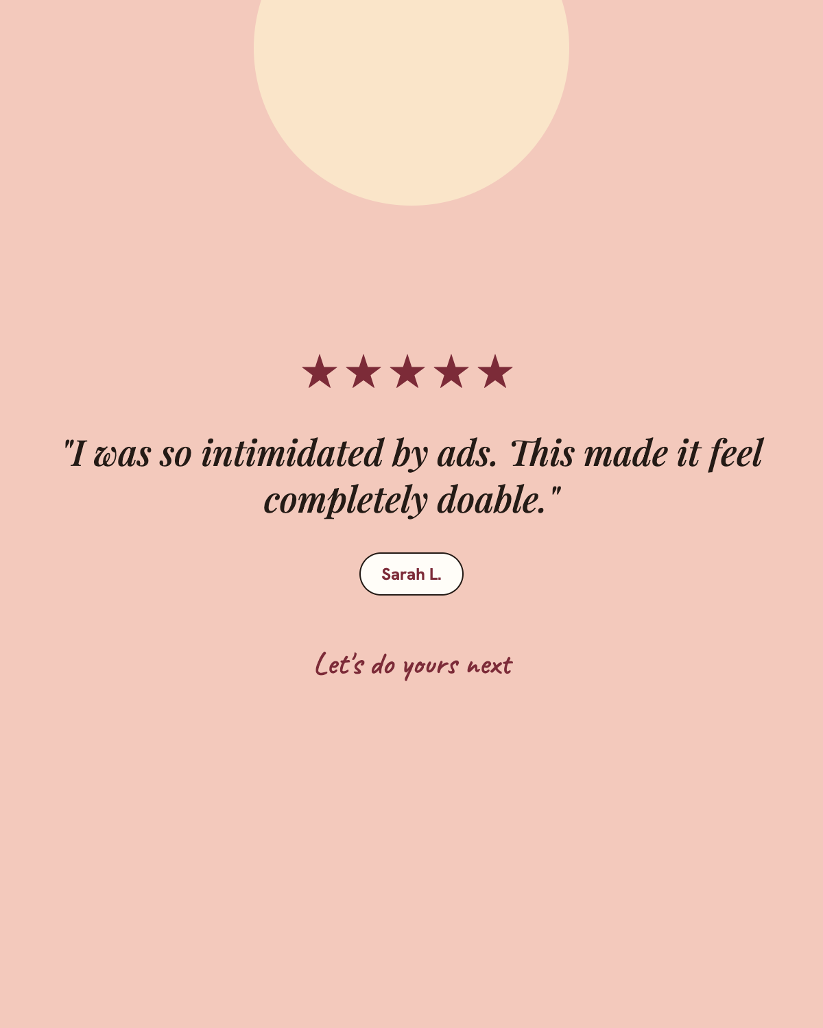 Client review of the Meta Ads setup