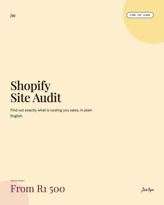 Shopify Site Audit, from R1 500
