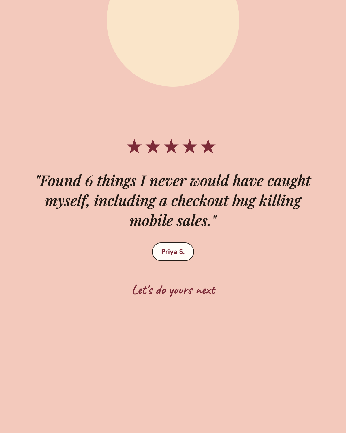 Client review of the Shopify site audit
