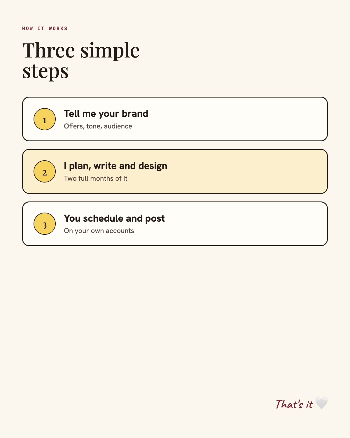 How the content package works, three steps