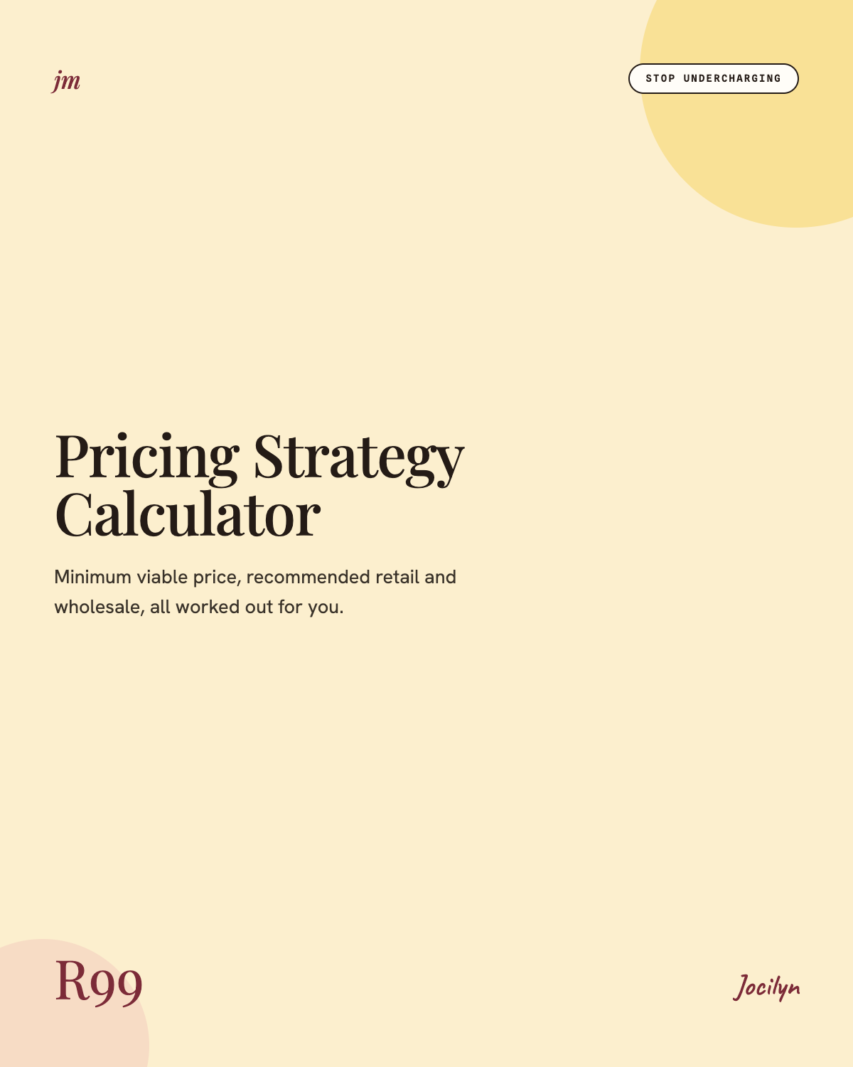 Pricing Strategy Calculator, R99