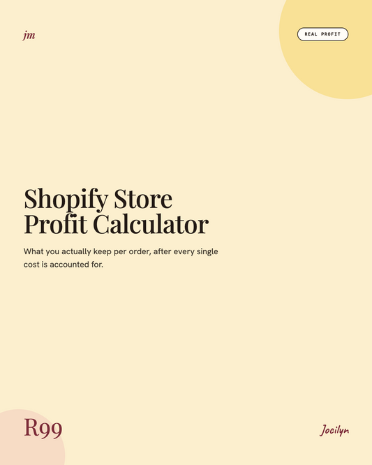 Shopify Store Profit Calculator, R99