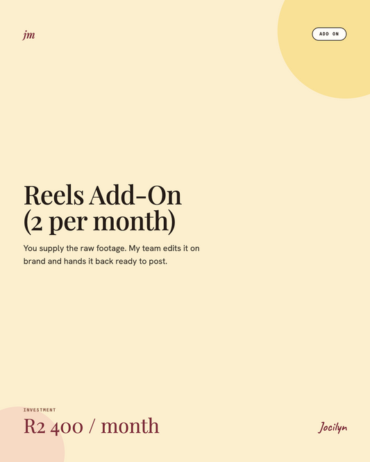 Reels Add-On, 2 per month, R2 400