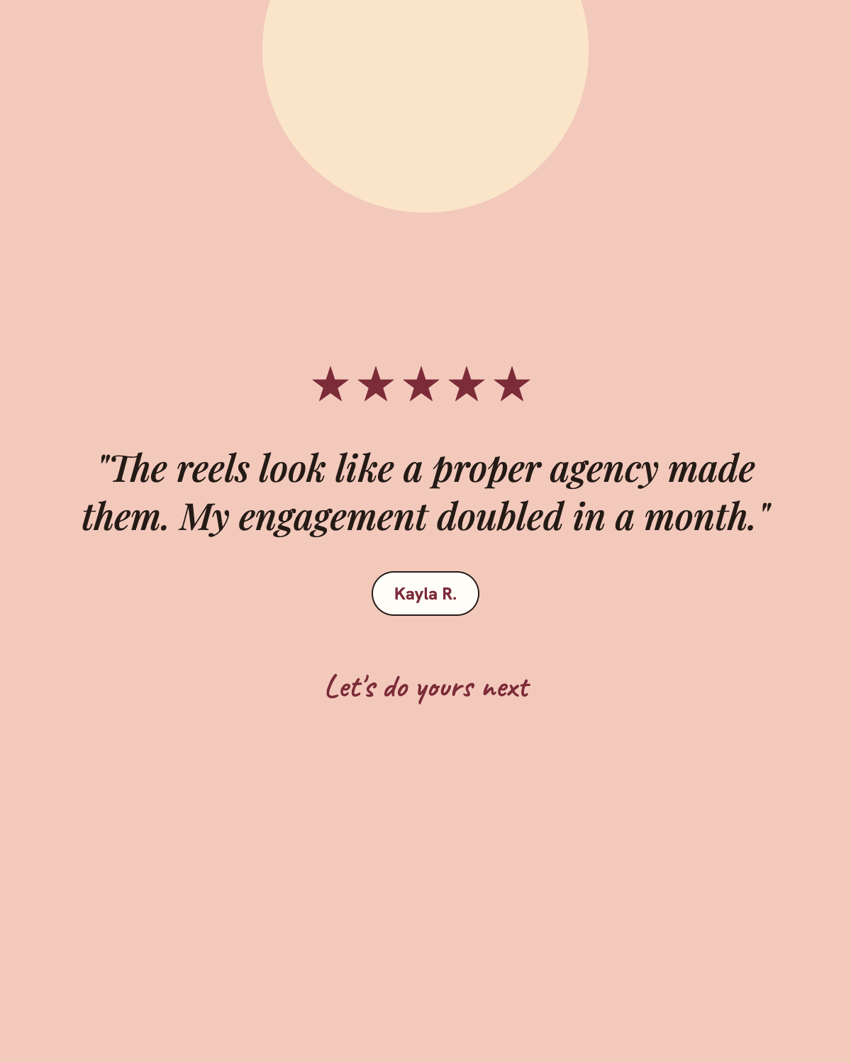 Client review of the reels add-on