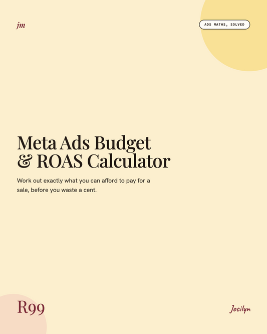 Meta Ads Budget and ROAS Calculator, R99