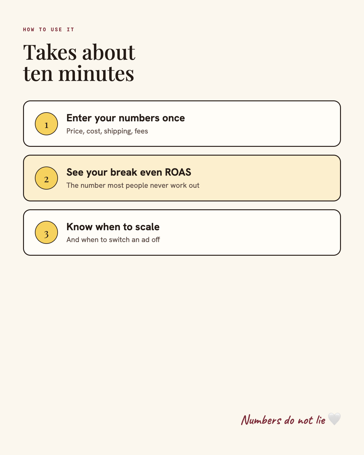 How to use the ROAS calculator