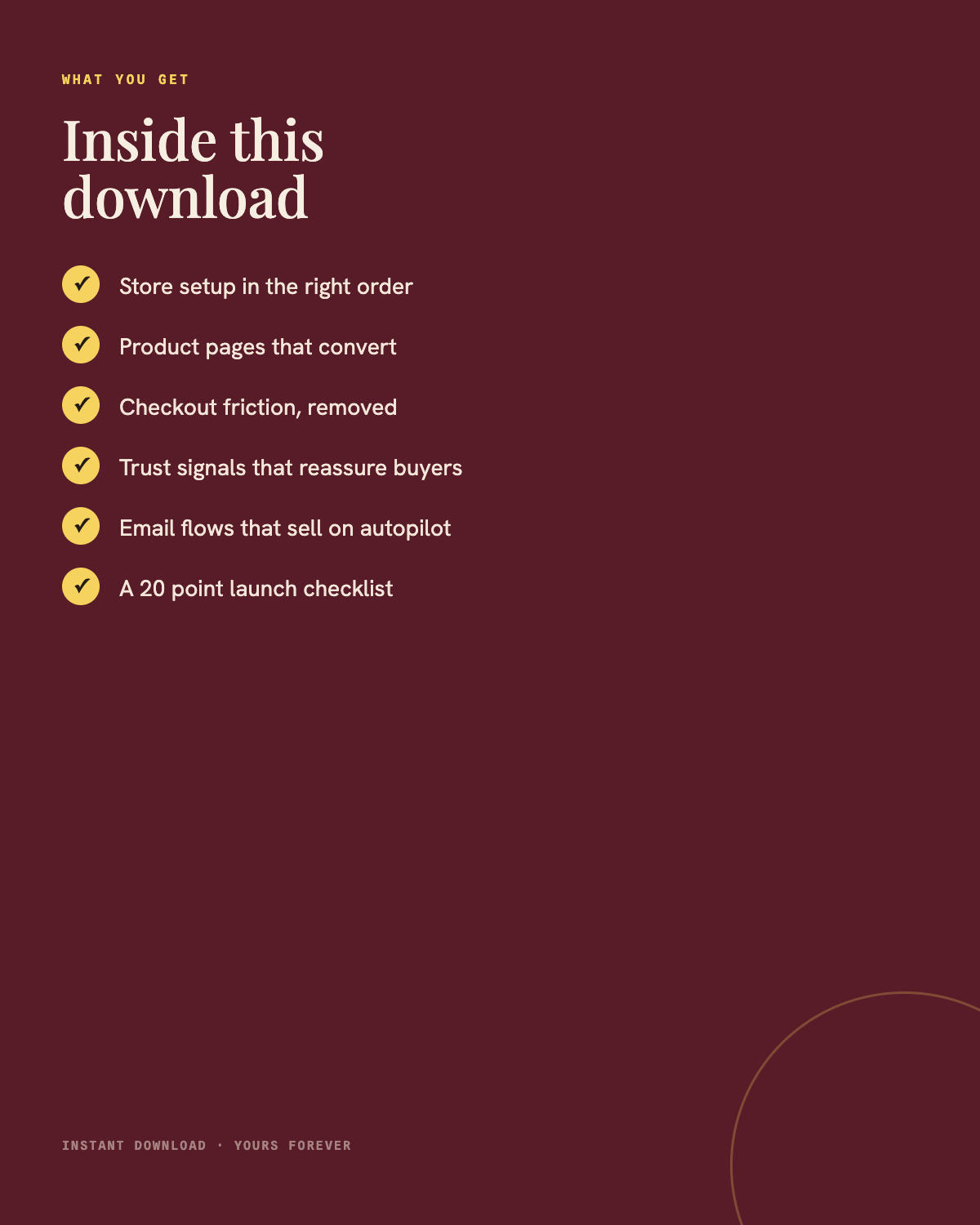 What you get in Build a Shopify Store That Sells