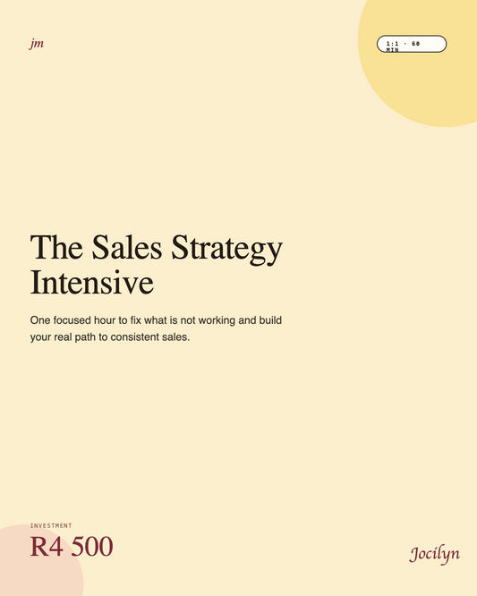 Sales Strategy Intensive, R4500 for 60 minutes