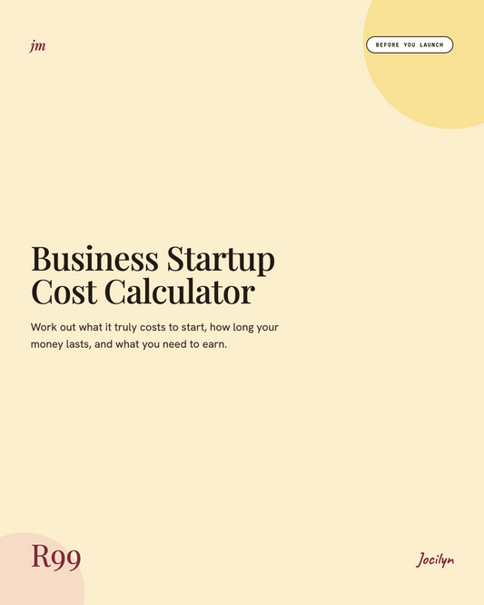 Business Startup Cost Calculator, R99